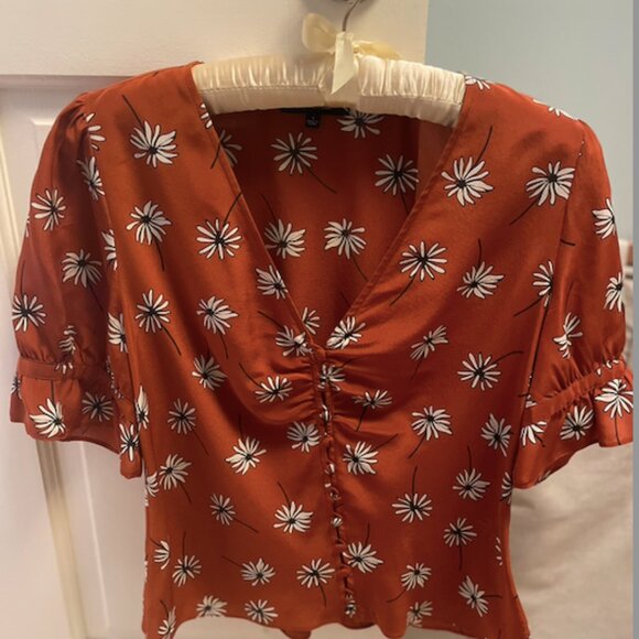 Madewell Rust Floral Blouse - Picture 1 of 2